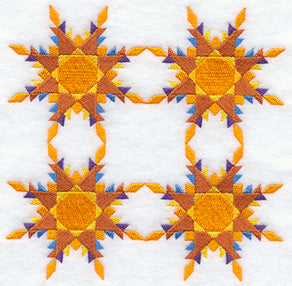 Feathered Star Quilt Block - 4 Block - Lg