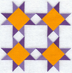 Evening Star Quilt Block - 4 Block - Lg