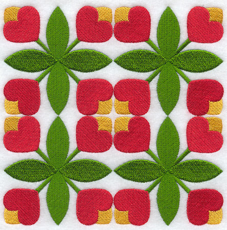 Hanover Tulip Quilt Block - 4 Block - Lg