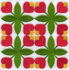 Hanover Tulip Quilt Block - 4 Block - Lg