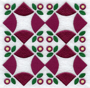 Flower Reel Quilt Block - 4 Block - Lg