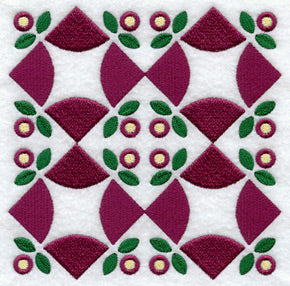 Flower Reel Quilt Block - 4 Block - Lg