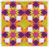 Ring Around the Star Quilt Block - 4 Block - Lg