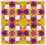 Ring Around the Star Quilt Block - 4 Block - Lg