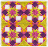 Ring Around the Star Quilt Block - 4 Block - Lg