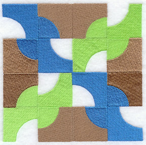 Drunkard's Path Quilt Block - Lg