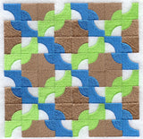 Drunkard's Path Quilt Block - 4 Block - Lg