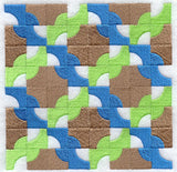 Drunkard's Path Quilt Block - 4 Block - Lg