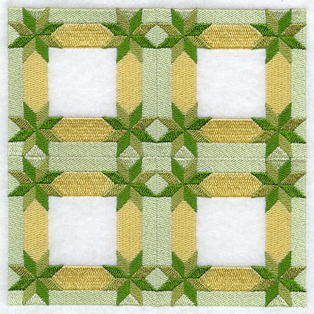 Diamonds in the Corners Quilt Block - 4 Block - Lg