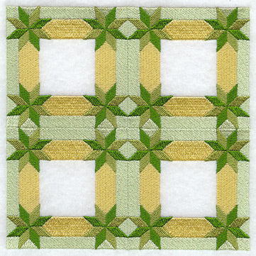 Diamonds in the Corners Quilt Block - 4 Block - Lg