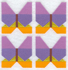 Butterfly Quilt Block - 4 Block - Lg