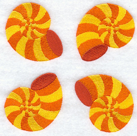 Nautilus Seashell Quilt Block - 4 Block - Lg