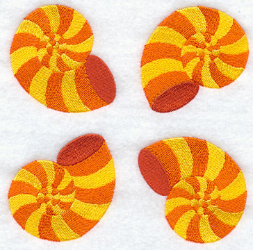 Nautilus Seashell Quilt Block - 4 Block - Lg