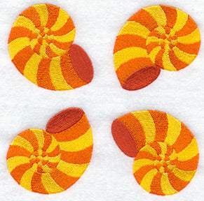 Nautilus Seashell Quilt Block - 4 Block - Lg