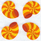 Nautilus Seashell Quilt Block - 4 Block - Lg