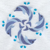 Dolphin Quilt Block - 4 Block - Lg