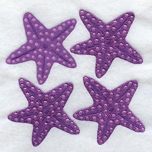 Starfish Quilt Block - 4 Block - Lg