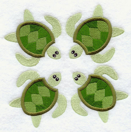 Sea Turtle Quilt Block - 4 Block - Lg