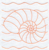 Nautilus Seashell Quilting Square (Double Run)