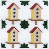 Birdhouse 1 Quilt Block - 4 Block - Lg