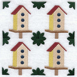 Birdhouse 1 Quilt Block - 4 Block - Lg