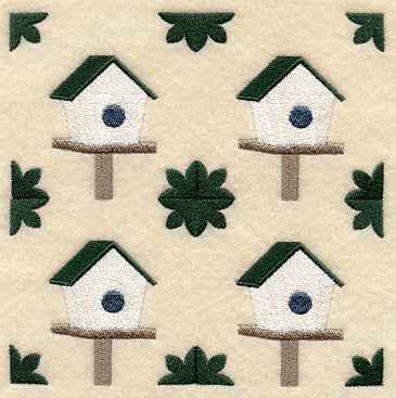 Birdhouse 2 Quilt Block - 4 Block - Lg