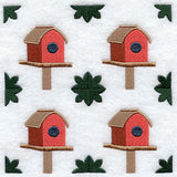 Birdhouse 3 Quilt Block - 4 Block - Lg