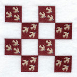 Flying Birds Quilt Block - 4 Block - Lg
