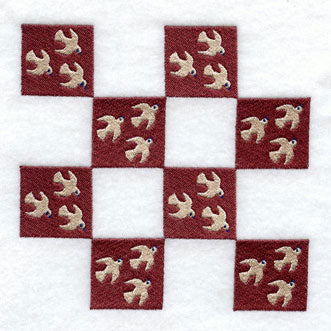 Flying Birds Quilt Block - 4 Block - Lg
