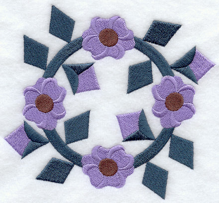 Hollyhock Quilt Block - Lg