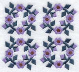 Hollyhock Quilt Block - 4 Block - Lg