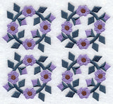 Hollyhock Quilt Block - 4 Block - Lg