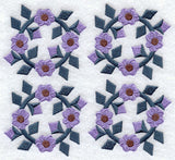 Hollyhock Quilt Block - 4 Block - Lg