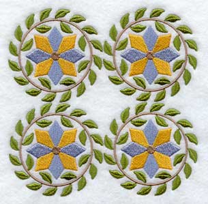 Virginia Wreath Quilt Block - 4 Block - Lg