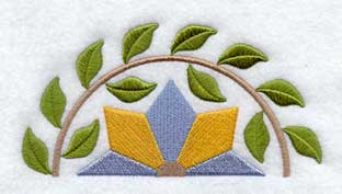 Virginia Wreath Quilt Block - Half - Lg