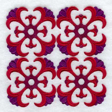 Tulips Quilt Block - 4 Block - Lg