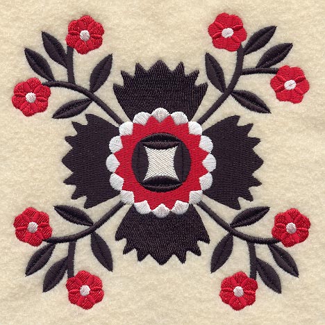 Whig Rose Quilt Block - Lg