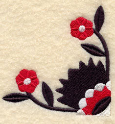 Whig Rose Quilt Block - Quarter - Lg