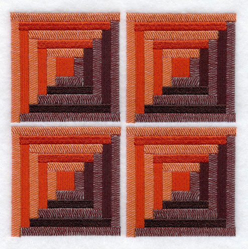 Log Cabin 2 Quilt Block - 4 Block - Lg