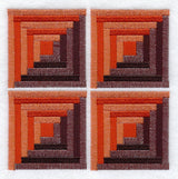 Log Cabin 2 Quilt Block - 4 Block - Lg