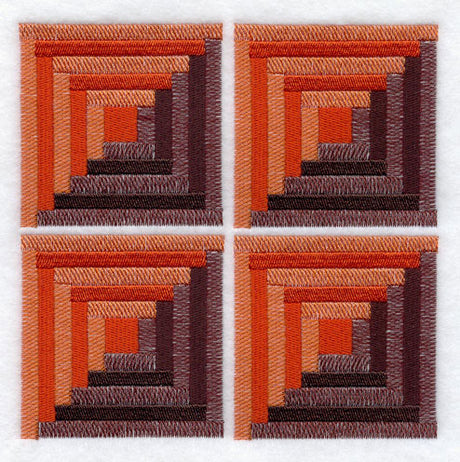 Log Cabin 2 Quilt Block - 4 Block - Lg