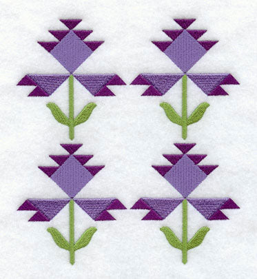 Lilies of the Field Quilt Block - 4 Block - Lg