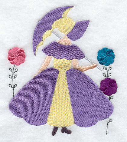 Umbrella Girl Quilt Block - Lg