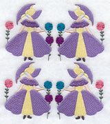 Umbrella Girl Quilt Block - 4 Block - Lg