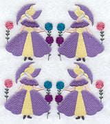 Umbrella Girl Quilt Block - 4 Block - Lg