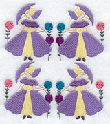 Umbrella Girl Quilt Block - 4 Block - Lg