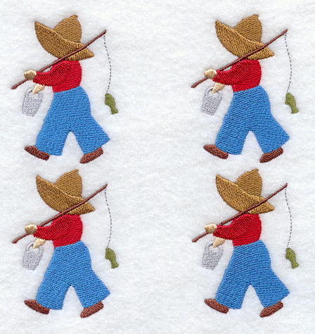 Fisherman Fred Quilt Block - 4 Block - Lg