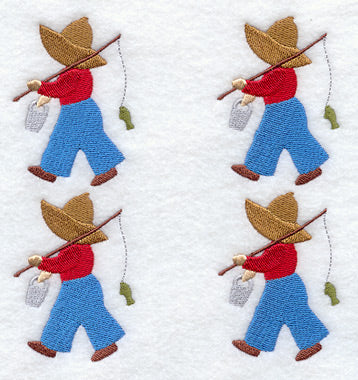 Fisherman Fred Quilt Block - 4 Block - Lg