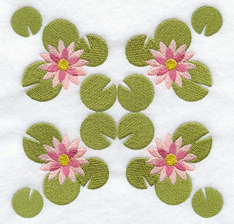 Lotus Quilt Block - 4 Block - Lg