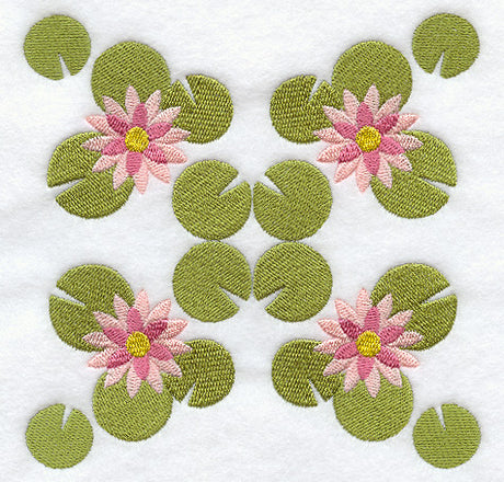 Lotus Quilt Block - 4 Block - Lg